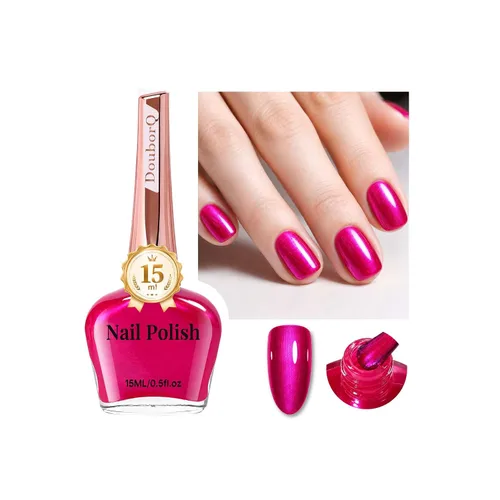 Vista 17 de DouborQ Esmalte de uñas de secado rápido de larga duración, malva Rojo Oscuro Rosa