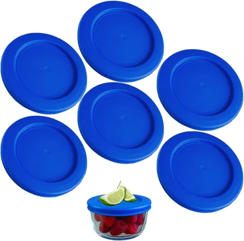 Vista 14 de KlareWare Tapas de repuesto para 2 tazas, tapas de plástico sin BPA para Pyrex 7200, Anchor Hocking (paquete de 4, azul) - Contenedores no incluidos
