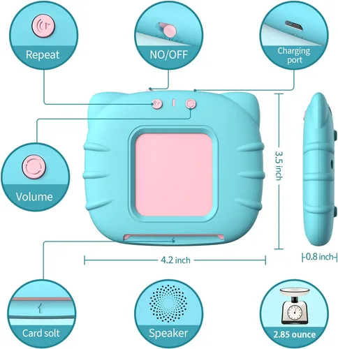 Vista 5 de Kidzdo - Juguetes de terapia del habla de bolsillo para niños pequeños - 254 palabras visuales parlantes con música, juguetes Montessori, juguetes