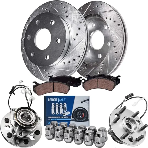 Vista 31 de Detroit Axle - Kit de frenos para Chevrolet Cruze 2011-2015 2013-2016 Sonic 2016 Cruze Limited Rotores de freno de disco ranurados perforados