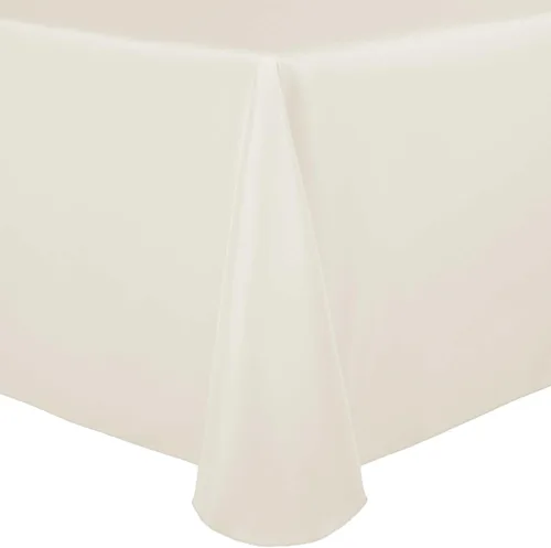 Vista 34 de Ultimate Textile 60 x 102 in Oval Tablecloth Polyester Linen - Machine Washable Stain & Wrinkle Resistant Seamless Design for Dining Events - Aqua