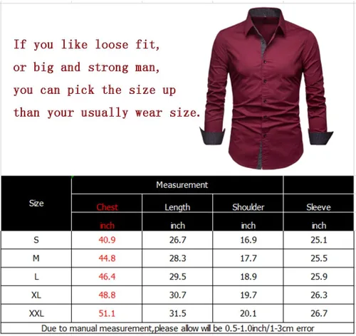 Vista 7 de Camisas de vestir de manga larga con botones sólidos para hombre