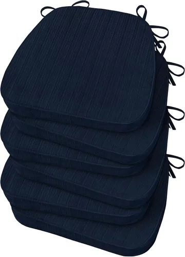 Vista 15 de Basic Beyond Cojines para sillas de comedor, 4 unidades, cojines para sillas de cocina en forma de D con lazos, juego de 4, cojines de asiento