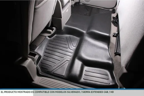 Vista 4 de SMARTLINER Juego de alfombrillas de piso de ajuste personalizado de 2 filas para Chevrolet Silverado 1500 2007-2013