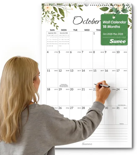 Vista 10 de SUNEE Calendario de pared grande 2026-2027, 22.75 x 15.5 pulgadas, calendario de 18 meses (finaliza marzo de 2028), vertical extragrande, playas