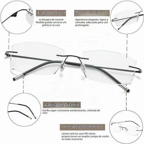 Vista 5 de K.LAVER Gafas de lectura fotocromáticas multifocales, gafas de sol de transición multifocal progresivas sin montura para hombres y mujeres, corte