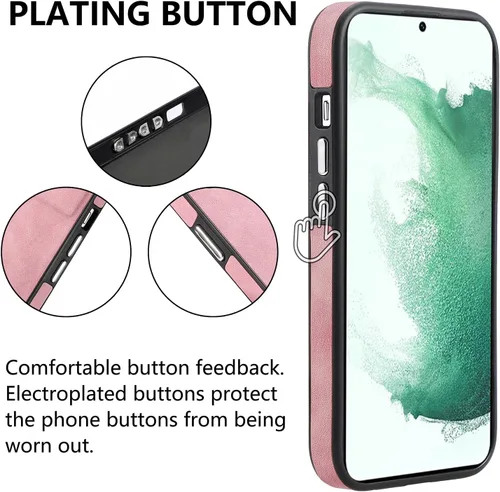 Vista 6 de Asuwish Funda de teléfono para Samsung Galaxy S22 Plus S22+ 5G con protector de pantalla de vidrio templado y funda delgada de cuero suave