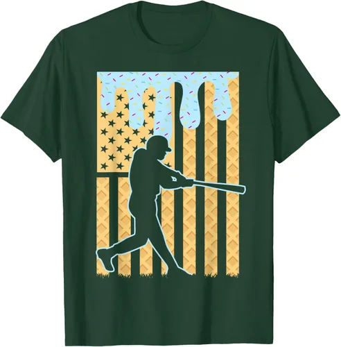 Vista 95 de Camiseta de béisbol Drip Boys Dripping Ice Cream Baseball American Flag, Negro -, Pequeña