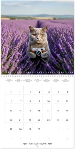 Vista 7 de Le duc gris en voyage (Calendrier mural carré 2026 11.8 x 23.6 in (ouvert)) Calendrier double with une page pour vos prises de notes