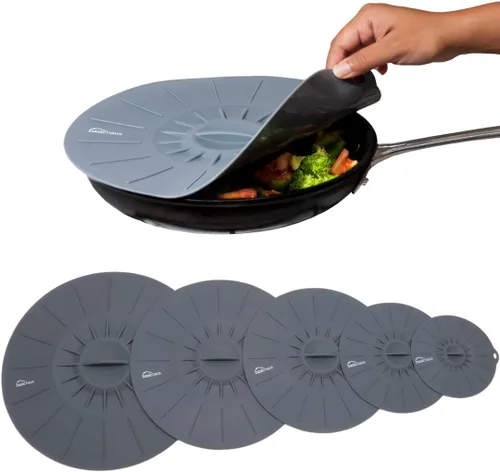 Vista 14 de Tapas elásticas de silicona reutilizables para almacenamiento de alimentos en el refrigerador, fundas elásticas resistentes al calor, tazas, latas