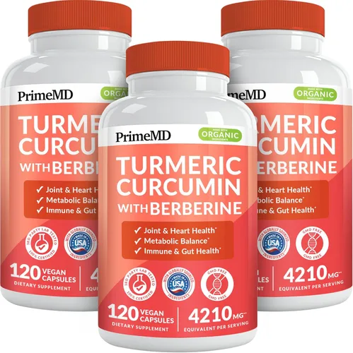 Vista 12 de Suplemento orgánico de cúrcuma y curcumina 5 en 1 (4210 mg) con berberina, canela de Ceilán, BioPerine y suplementos de jengibre para el apoyo