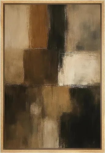 Vista 45 de SIGNLEADER Lienzo enmarcado para pared, pinos resistentes en acantilado, árbol de montaña en tono sepia, ilustración de paisaje, arte moderno