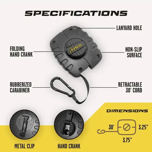 Vista 11 de Hunter Safety System Bow & Gear Hoist: 30' Automatic Unwinding Pull Line with Coated Carabiner, Lightweight Rewind System for Lifting Bows, Packs &