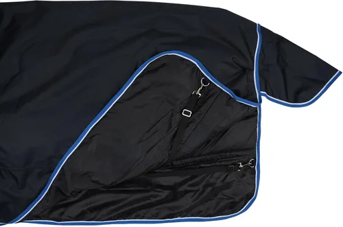 Vista 4 de Horze Glasgow - Manta de invierno impermeable de peso pesado (relleno de 12.35 oz), color azul oscuro, 66 pulgadas