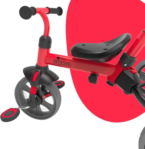 Vista 9 de Yvolution Y Velo Flippa - Triciclo convertible a bicicleta de balance 4 en 1 para pequeños de 2 a 5 años Rojo