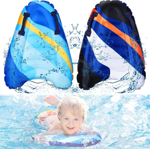 Vista 8 de Leitee 2 tablas inflables de surf con asas, tabla de surf inflable para playa, ligera tabla de surf flotante para niños, para aprender surf, 27.5 x