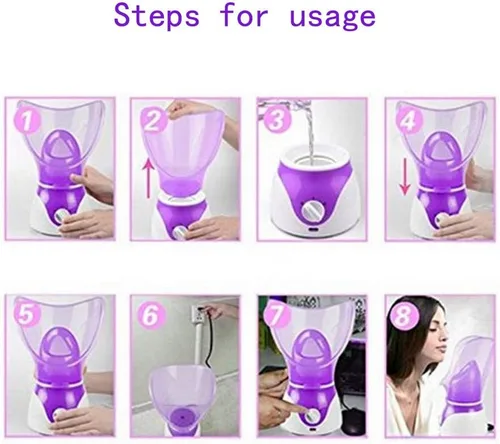 Vista 5 de Vaporizador facial vaporizador facial vapor facial sauna para el hogar humidificador facial para el cuidado de la piel al vapor facial。