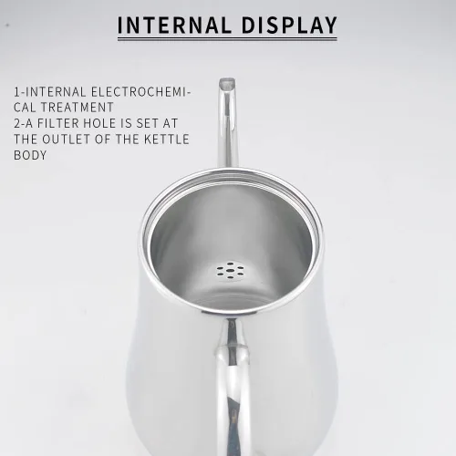 Vista 4 de SANQIAHOME Tetera de acero inoxidable con colador, tetera con infusor extraíble o filtro para hojas sueltas y bolsas de té, jarra de agua fría