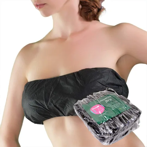 Vista 8 de APPEARUS Sujetadores desechables Spa Bra Top Brassieres Ropa interior para bronceado en aerosol y tratamientos corporales, negro, Negro