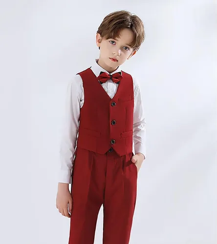 Vista 3 de Chaleco de traje formal de 4 botones para niño