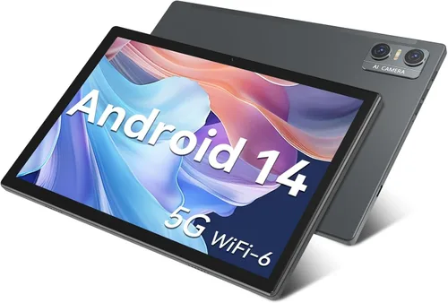 Vista 8 de Tableta Android 2026, tabletas de 10 pulgadas (4+4) GB RAM 64GB ROM 1TB Expand, tabletas 2 en 1 con teclado, funda, lápiz capacitivo, tableta PC
