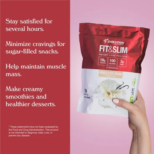 Vista 3 de Evolution Advance Nutrition Fit & Slim Blend, 2 libras + bandas de resistencia para ejercicio en el hogar, proteína de suero en polvo alimentada