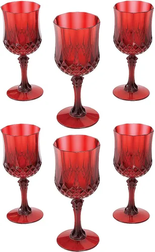 Vista 11 de Fun Express Copas de vino de plástico sin BPA con estampado ámbar, 12