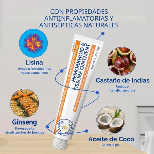 Vista 6 de Doctor Butler's Pomada avanzada para hemorroides y fisuras: tratamiento de hemorroides con lidocaína y tratamiento de fisuras, fórmula extra fuerte