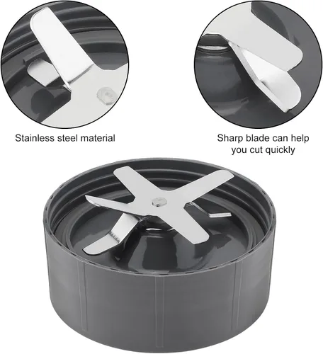 Vista 3 de Reemplazo de la cuchilla extractora de taza de licuadora de 32 oz para NutriBullet 600W 900W Taza del exprimidor,2 juntas de goma,Mezclador