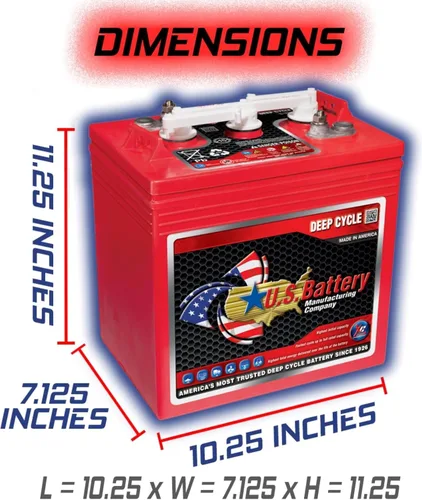 Vista 2 de US Battery US125CS 6V 240Ah Inundó la batería de ciclo profundo de plomo ácido GC2