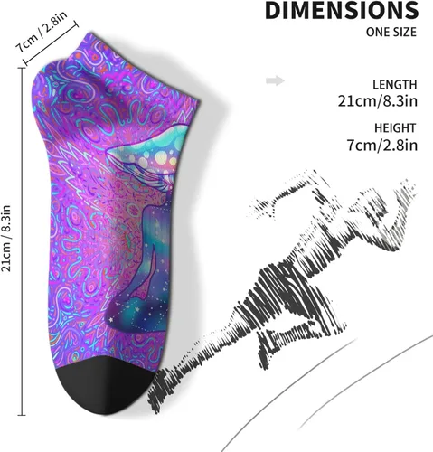 Vista 4 de devor Mens Socks Crew Low Cut Socks for Men's Low Cut Socks Trendy Mushrooms Funny Mushrooms Magic Mushrooms Plant Forest Sock