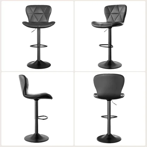 Vista 8 de Nebuaegis Juego de 2 taburetes de bar, modernos taburetes de bar giratorios ajustables de piel sintética, sillas de altura de mostrador con respaldo
