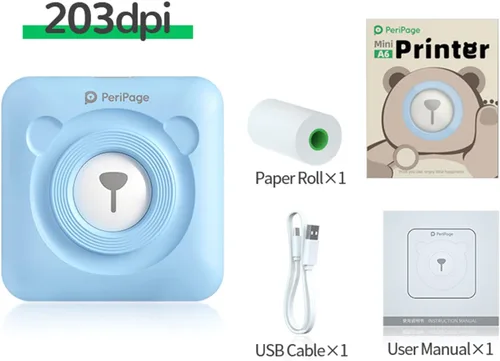 Vista 9 de Bisofice PeriPage Mini impresora, impresora térmica portátil para teléfono inteligente, mini impresora de calcomanías con Bluetooth inalámbrico