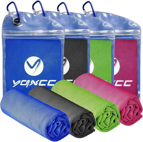 Vista 15 de YQXCC - Paquete de 4 toallas de enfriamiento (40 x 12 pulgadas) para cuello, toalla de enfriamiento de microfibra, toalla fría suave y transpirable