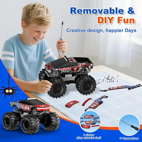 Vista 7 de Auto de control remoto anfibio, 1:18 impermeable Monster Truck Juguetes RC Cars, 2.4GHz RC Trucks 4WD todoterreno todo terreno, regalos
