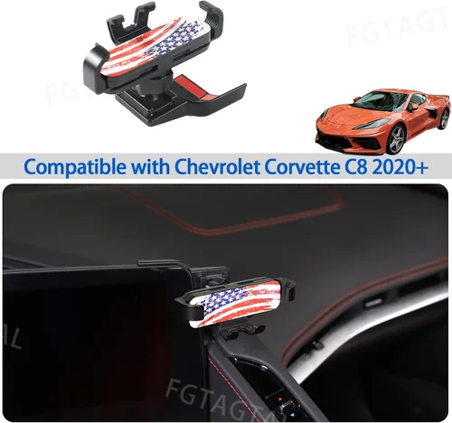 Vista 6 de Soporte de teléfono para automóvil compatible con Chevrolet Corvette C8 2020-2025, soporte para teléfono celular para pantalla de navegación