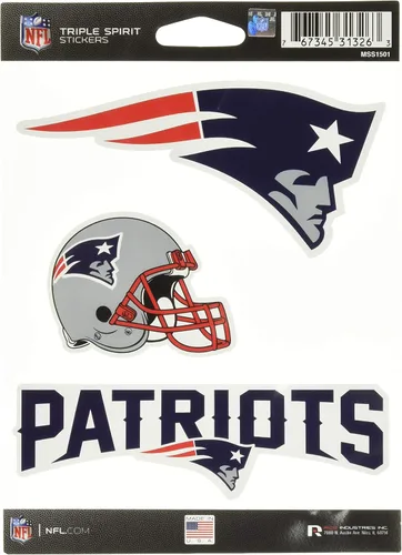 Vista 6 de Rico Industries NFL Football Triple Spirit Stickers Hoja de calcomanías triples