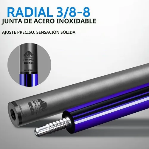 Vista 4 de RHINO Nebula 2 Low Deflection Carbon Pool Cue - Sport Wrap Amatista púrpura