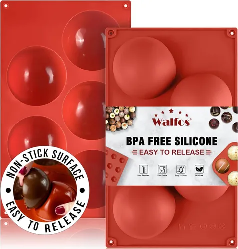 Vista 12 de Moldes de silicona para bombas de grasa Walfos, molde de silicona para dulces Walfos, molde redondo de 15 cavidades - Perfecto para bombas de grasa