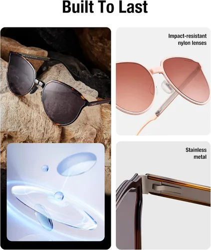 Vista 7 de BENEUNDER Polarized Foldable Sunglasses Men Women UV400, Ultra Light & Thin Metal Frame, Anti Glare & Scratch Resistant Lens
