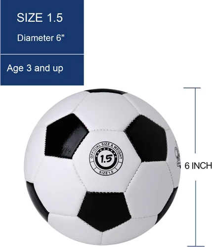 Vista 5 de Pelota de fútbol de entrenamiento de 6 pulgadas, tamaño pequeño, pelota de juguete deportiva suave para niños pequeños, regalo para niños