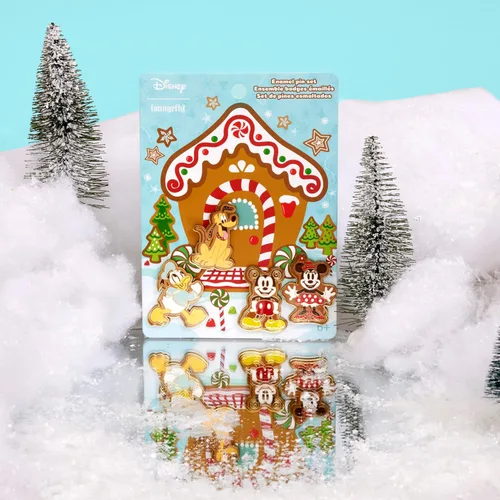 Vista 2 de Loungefly Disney Mickey and Minnie Ice Skating Holiday Pin Set, Tienda Exclusive