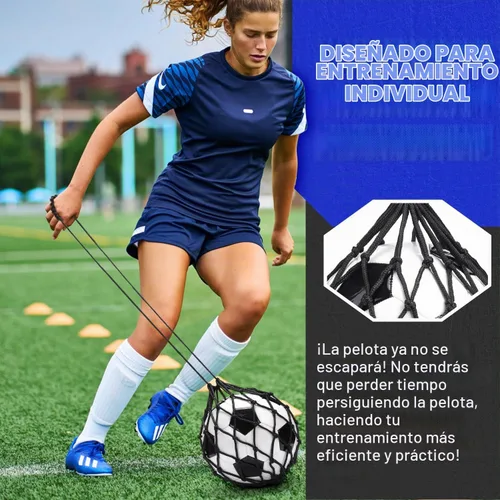 Vista 5 de TOBWOLF Football Kick Trainer, Soccer Return Trainer Net Fits Ball Size 3, 4, 5, Hands-Free Soccer Kick Throw Training Aid