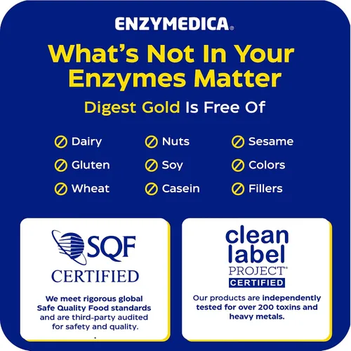 Vista 8 de Enzymedica Digest Gold + ATPro, fórmula enzimática de máxima fuerza, evita la hinchazón y los gases, 14 enzimas clave incluyendo amilasa, proteasa