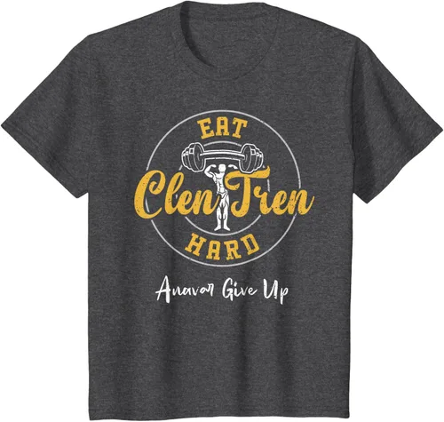Vista 35 de Culturismo: Comer Clen Tren Hard Anavar Give Up - Camiseta de gimnasio, Negro