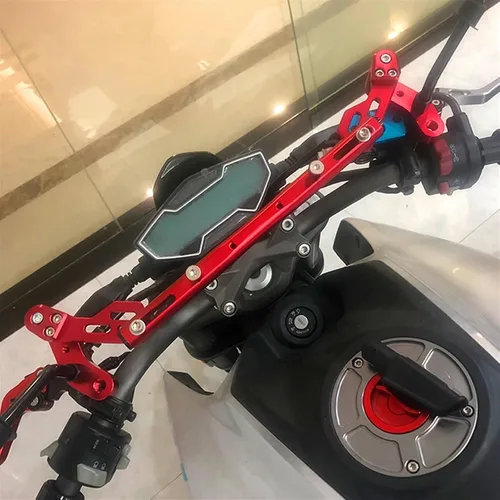 Vista 7 de Para BENELLI TRK502 TRK TR520X TR300 TNT600 TNT SRK600 SRK350 - Manillar de motocicleta reforzado (color negro B, tamaño: 1)