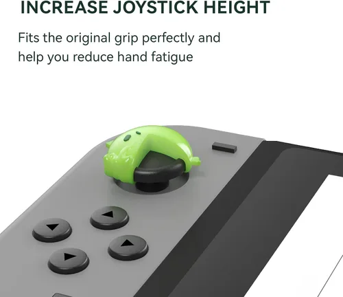 Vista 3 de GeekShare Lindas tapas luminosas de silicona para Joycon con agarre para pulgar, funda de joystick compatible con Nintendo SwitchOLEDSwitch Lite, 4