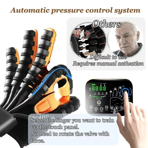 Vista 2 de Guantes de robot de rehabilitación de 8ª generación, dispositivo de recuperación de mano de golpe, guante para accidente cerebrovascular