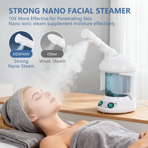 Vista 4 de Vaporizador Facial 3 en 1, Vaporizador para el Cabello, Humidificador de Aire con Niebla Caliente Hidratante, Sistema de Hidratación, Atomizador