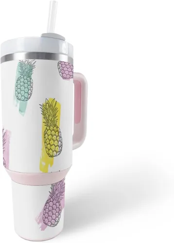 Vista 10 de MightySkins Skin - Vaso de vinilo compatible con Stanley The Quencher H2.0 FlowState de 40 onzas, diseño de mármol de albaricoque, protectora